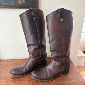 Classic Brown Leather Riding Boots